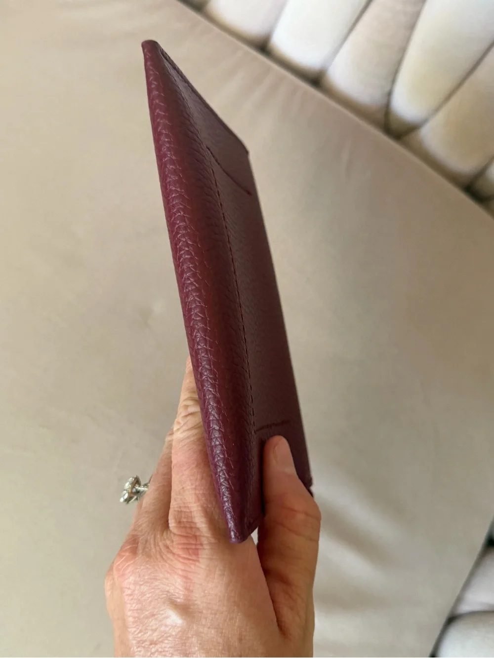 HOBO International Burgundy Pebble Leather Pouch